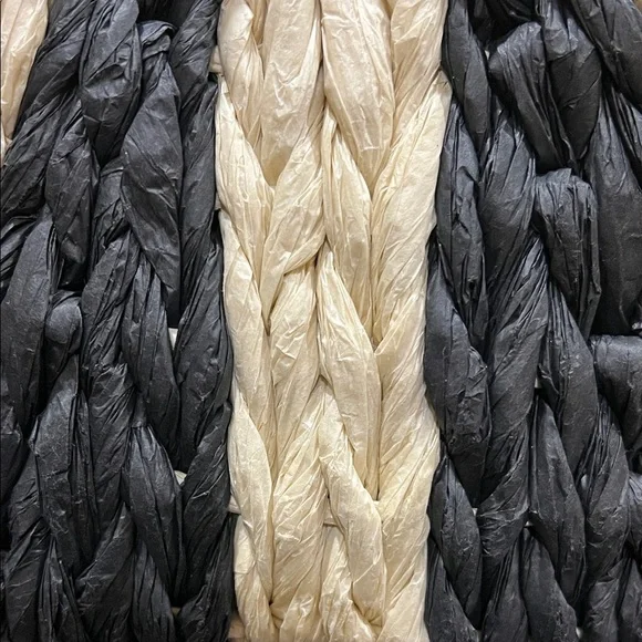 Dolce Vita | Black Raffia Shopper “EstelleB” Tote ~ Canvas Inside - Picture 3 of 16